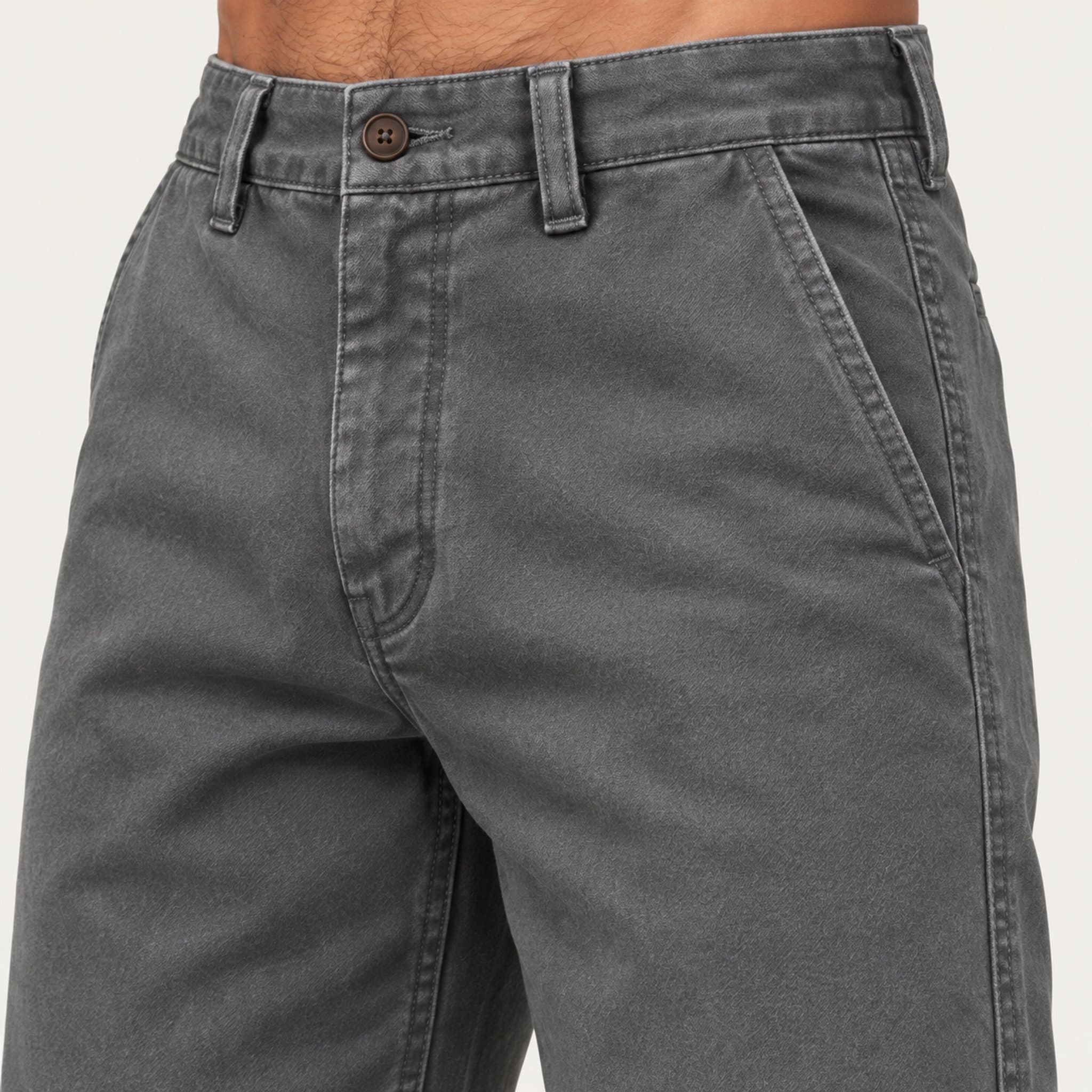 Calça de trabalho na cor Cinza-ardósia, detalhe